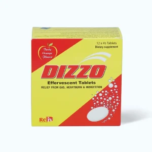 Viên sủi Dizzo hỗ trợ giảm đầy hơi, khó tiêu và ợ chua (Hộp 12 vỉ x 4 viên)