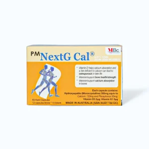 Viên nang Nextg Cal bổ sung calci, phối hợp trị loãng xương (5 vỉ x 12 viên)