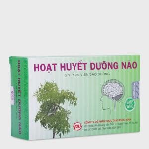 Viên nén bao đường Hoạt Huyết Dưỡng Não Phúc Vinh điều trị suy giảm trí nhớ (5 vỉ x 20 viên)