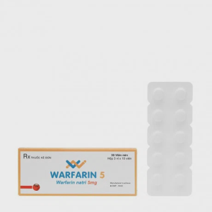Viên nén Warfarin 5mg SPM điều trị và phòng huyết khối tĩnh mạch và nghẽn mạch phổi (3 vỉ x 10 viên)