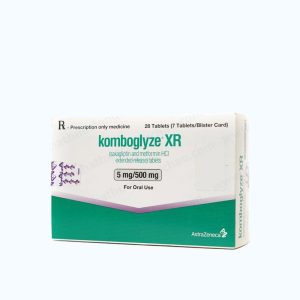 Viên giải phóng có kiểm soát Komboglyze XR 5mg/500mg điều trị đái tháo đường type 2 (4 vỉ x 7 viên)