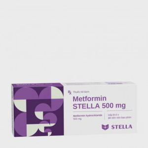 Viên nén Metformin Stella 500mg điều trị đái tháo đường type 2 (3 vỉ x 10 viên)