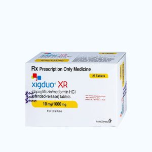 Viên nén bao phim phóng thích kéo dài Xigduo XR 10mg/1000mg điều trị đái tháo đường không phụ thuộc insulin (type 2) (4 vỉ x 7 viên)