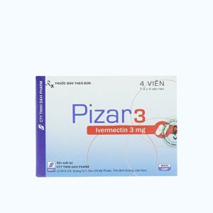 Viên nén Pizar 3 điều trị giun (1 vỉ x 4 viên)