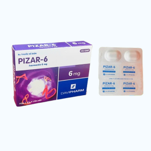 Viên nén Pizar 6 điều trị giun (1 vỉ x 4 viên)
