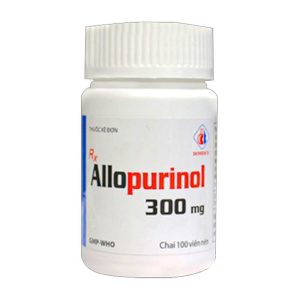 Viên nén Allopurinol 300mg Domesco trị gout mãn tính, sỏi thận (chai 100 viên)