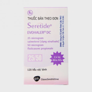 Thuốc xịt Seretide Evohaler DC 25/50mcg điều trị hen, bệnh phổi tắc nghẽn mãn tính (hộp 120 liều)