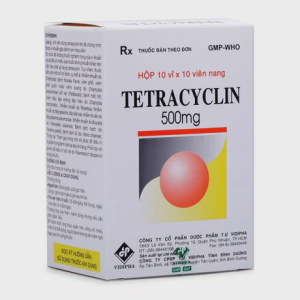 Viên nang Tetracylin 500mg điều trị nhiễm trùng, bao gồm cả mụn trứng cá (10 vỉ x10 viên)