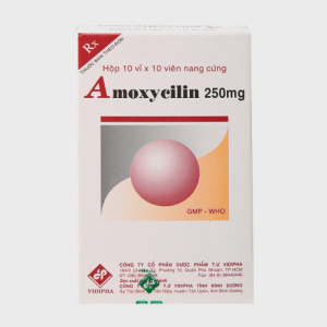 Viên nang cứng Amoxycillin 250mg Vidipha kháng sinh điều trị nhiễm khuẩn (10 vỉ x 10 viên)