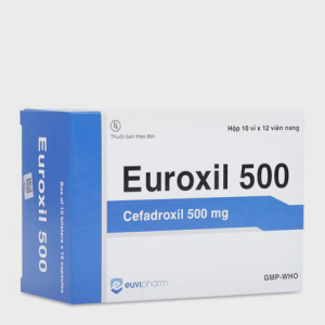 Viên nang EUROXIL 500mg điều trị nhiễm khuẩn đường tiểu, da, viêm họng (10 vỉ x 12 viên)