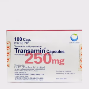 Viên nang Transamin 250mg điều trị chảy máu do tăng tiêu fibrin (10 vỉ x 10 viên)