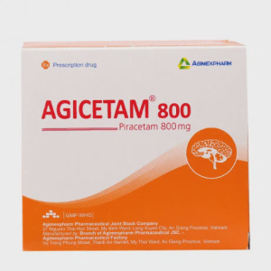 Viên nén Agicetam 800mg các bệnh tổn thương não, chóng mặt (10 vỉ x 10 viên)