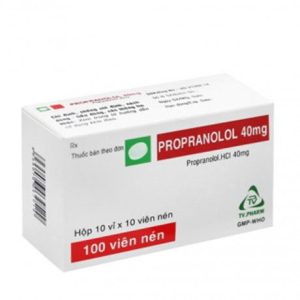 Viên nén Propranolol 40mg TV.Pharma điều trị tăng huyết áp, đau thắt ngực (10 vỉ x 10 viên)