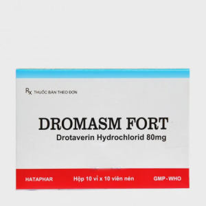 Viên nén Dromasm Fort 80mg chống co thắt cơ trơn đường tiêu hóa (10 vỉ x10 viên)