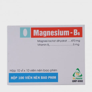 Viên nén bao phim Magnesium - B6 - TV giảm các triệu chứng thiếu hụt magnesi (10 vỉ x 10 viên)