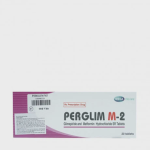 Viên giải phóng có kiểm soát Perglim M - 2 2mg/500mg điều trị đái tháo đường type 2 (5 vỉ x 20 viên)