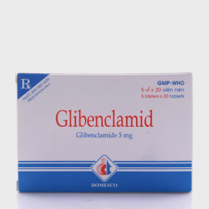 Viên nén Glibenclamid 5mg điều trị bệnh đái tháo đường type 2 (5 vỉ x 20 viên)