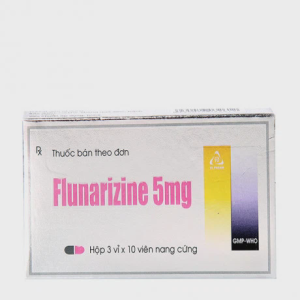 Viên nang Flunarizine 5mg điều trị phòng ngừa cơn đau nữa đầu (3 vỉ x 10 viên)