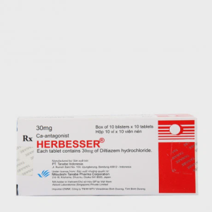 Viên nén Herbesser Tab 30mg điều trị đau thắt ngực, cao huyết áp vô căn (10 vỉ x 10 viên)