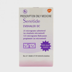 Khí dung Seretide Evohaler DC 25/125mcg điều trị hen, bệnh phổi tắc nghẽn mãn tính (hộp 120 liều)