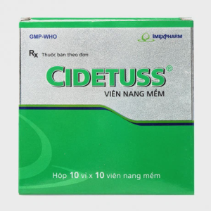 Viên nang Cidetuss 100mg trị ho do kích thích, long đờm, cảm cúm, viêm mũi dị ứng (10 vỉ x 10 viên)