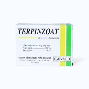 Viên nang Terpinzoat 100mg/50mg trị ho, long đờm trong viêm phế quản cấp, mãn tính (10 vỉ x 10 viên)