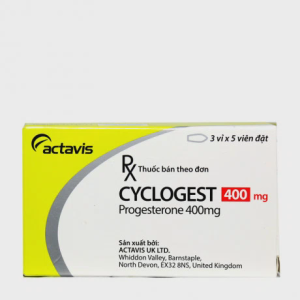 Viên đặt âm đạo/hậu môn Cycloges 400mg trị tiền kinh nguyệt, trầm cảm, dọa sảy thai (3 vỉ x 5 viên)