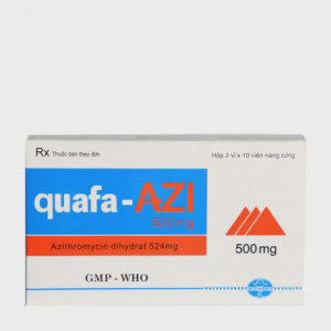 Viên nang Quafa - Azi 500mg kháng khuẩn, viêm họng, viêm amidan (2 vỉ x 10 viên)