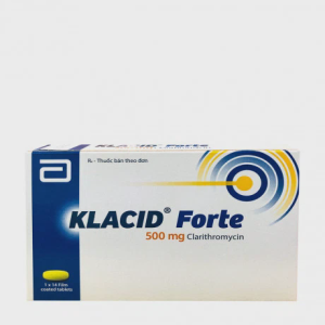 Viên nén Klacid Forte 500mg điều trị nhiễm khuẩn đường hô hấp (1 vỉ x 14 viên)