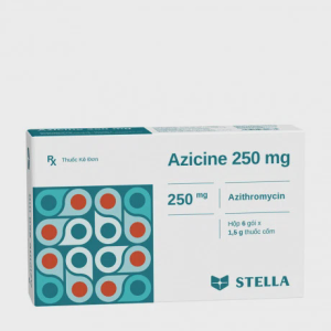 Cốm pha uống Azicine 250mg Stella điều trị nhiễm khuẩn đường hô hấp (hộp 6 gói)