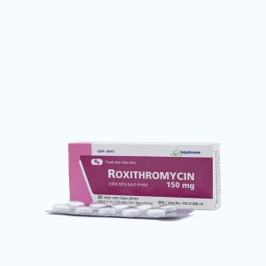 Viên nén Roxithromycin 150mg điều trị nhiễm khuẩn đường hô hấp (2 vỉ x 10 viên)