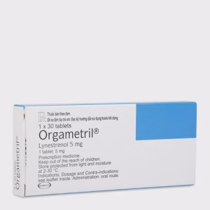 Viên nén Orgametril 5mg điều trị đa kinh, rong kinh, trì hoãn kinh nguyệt (1 vỉ x 30 viên)