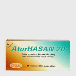 Viên nén Atorhasan 20mg điều trị tăng cholesterol máu, giảm mỡ máu (10 vỉ x 10 viên)