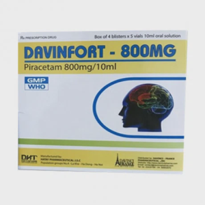Dung dịch uống Davinfort 800mg/10ml Hataphar các bệnh tổn thương não, chóng mặt (4 vỉ x 5 ống)