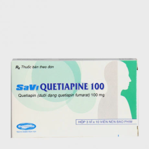Viên nén SaVi Quetiapine 100mg điều trị rối loạn lưỡng cực, tâm thần phân liệt (3 vỉ x 10 viên)