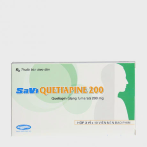 Viên nén bao phim Savi Quetiapine 200mg điều trị tâm thần phân liệt (3 vỉ x 10 viên)
