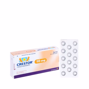Viên nén Crestor 10mg điều trị tăng cholesterol máu, giảm mỡ máu (2 vỉ x 14 viên)