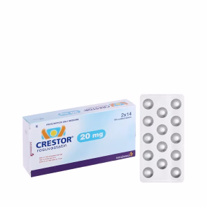 Viên nén Crestor 20mg điều trị tăng cholesterol máu, giảm mỡ máu (2 vỉ x 14 viên)