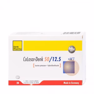 Viên nén Colosar-Denk 50mg/12,5mg điều trị tăng huyết áp (2 vỉ x 14 viên)