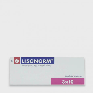 Viên nén Lisonorm 5mg/10mg Gedeon điều trị tăng huyết áp (3 vỉ x 10 viên)
