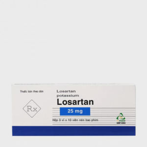 Viên nén Losartan 25mg TV điều trị tăng huyết áp (3 vỉ x 10 viên)