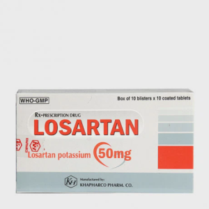 Viên nén Losartan 50mg K.Hoa điều trị tăng huyết áp (10 vỉ x 10 viên)