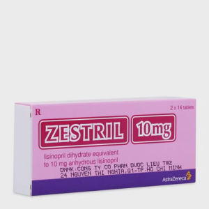 Viên nén Zestril 10mg điều trị tăng huyết áp, suy tim (2 vỉ x 14 viên)