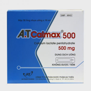 Dung dịch A.T Calmax 500mg bổ sung calci, ngăn ngừa còi xương, loãng xương (30 ống x 10ml)