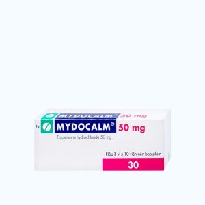 Viên nén Mydocalm 50mg trị triệu chứng co cứng cơ sau đột quỵ ở người lớn (3 vỉ x 10 viên)