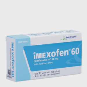 Viên nén Imexofen 60mg điều trị triệu chứng viêm mũi dị ứng (3 vỉ x 10 viên)