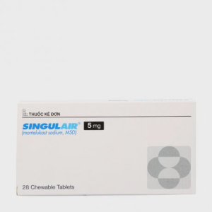 Viên nhai Singulair Chewable 5mg dự phòng và điều trị hen phế quản mạn tính (2 vỉ x 14 viên)
