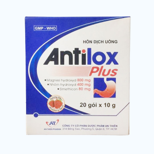 Thuốc điều trị viêm dạ dày cấp và mãn tính, trào ngược dạ dày thực quản Antilox Plus (20 gói x 10g/hộp)