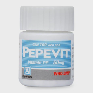 Viên nén Pepevit 50mg điều trị bệnh pellagra (chai 100 viên)