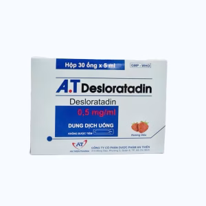 Dung dịch uống A.T Desloratadin 2.5mg trị viêm mũi dị ứng, mày đay, ngứa (30 ống x 5ml)
